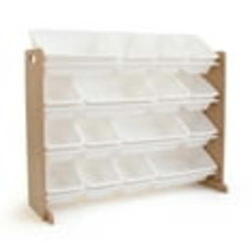 Humble Crew Journey Supersized Toy Storage Organizer with 16 Plastic Storage Bins, Natural/White