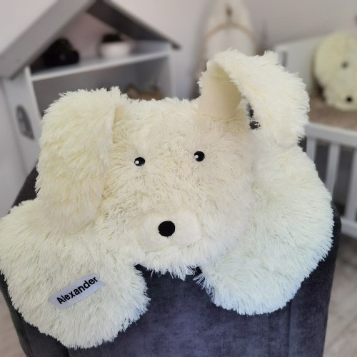 Personalized White Bunny Rug for Nursery - Fluffy Rabbit Floor Mat - Soft Kids Room Decor - Custom Name Baby Gift