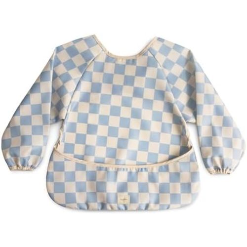 mushie Long Sleeve Baby Bib | Mess Free & Waterproof Fabric for Toddlers | Adjustable Fit for Ages 6-24 Months
