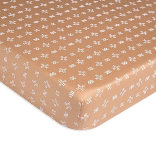 Crane Baby Cotton Sateen Fitted Crib Sheet, Color: Kendi Copper Dash