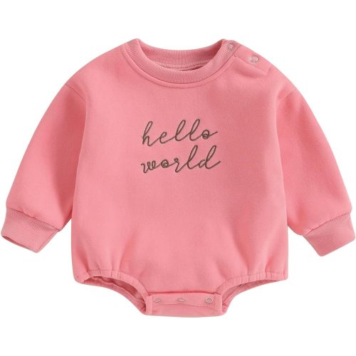 VISGOGO Newborn Infant Baby Boy Girls Oversized Romper Little Dude Sweater Onesie Coming Home Outfit Neutral Clothes