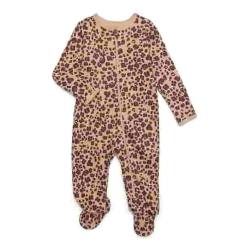 Wonder Nation Baby Zip Front Footed Pajamas, 0-3mo