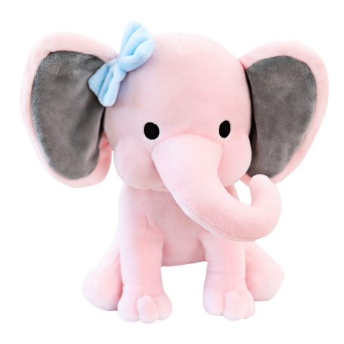 wybzd Unisex Baby Cute Multicolored Cartoon Elephant Soft Shaped Plush Doll Fluffy Stuffed Toy Doll Gifts for Baby Girls Boys Pink 25cm