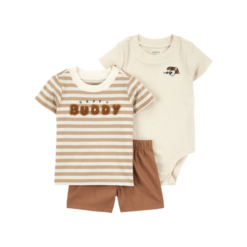 Baby 3-Piece Striped Outfit Set - Brown - Carter's | Carter's