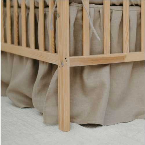 Linen CRIB SKIRT l Elegant, minimalist, handmade l Light brown