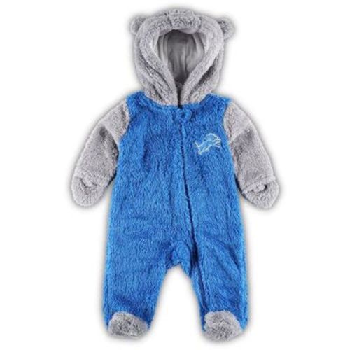 Outerstuff Newborn & Infant Blue/Gray Detroit Lions Game Nap Teddy Fleece Bunting Full-Zip Sleeper - Best Deals You Need To See