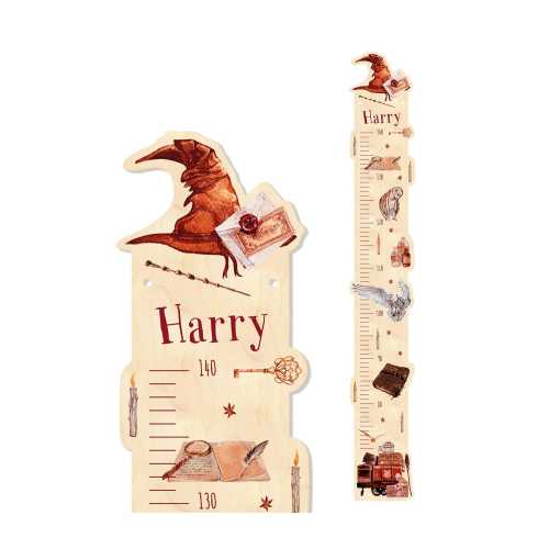 Measuring stick "Magic School" Personalized with desired name, wood, size ruler, baby gift birth & baptism, similar to Harry Potter™ style, Hogwart