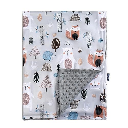 QSTEHEML Baby Blanket for Boys Girls Super Soft Blanket,Fluffy Warm Lightweight Baby Receiving Blankets,Double Layer with Dotted Backing for Toddler Nursery(Fox, 30 * 40inch)