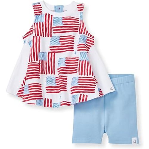 Burt's Bees Baby Baby Girls' Top and Pant Set, Tunic and Leggings Bundle, 100% Organic Cotton