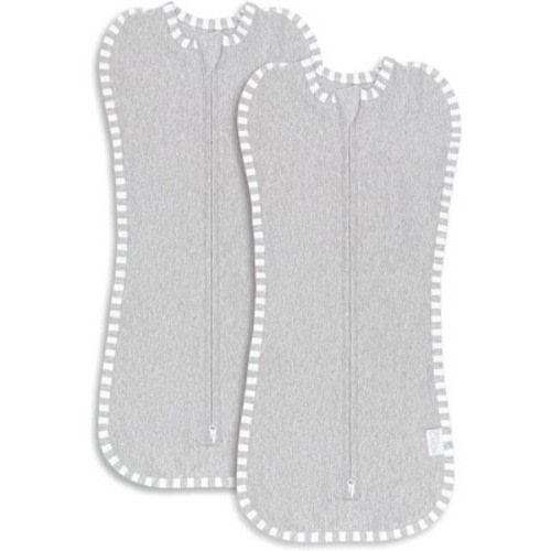 Swaddle Blanket Baby Girl Boy Easy Zipper Wrap 2 Pack Newborn Infant Sleep Sack by Comfy Cubs - Large 3-6 Months - Grey
