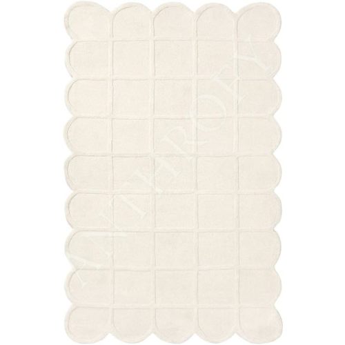 Selena Scallop Area Rug – 6’ x 9' – Handmade Wool Area Rugs – Beige – Rugs for Living Room, Bedroom – Anti-Skid – Carpets with Non-Slip Natural Backing with 100% Cotton