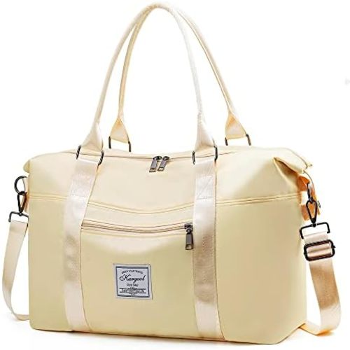 Gym Bag with Wet Pocket, Foldable Travel Duffle Bag Carry On Weekender Bags for Women, Waterproof Overnight Bag for Travel, Gym, Yoga