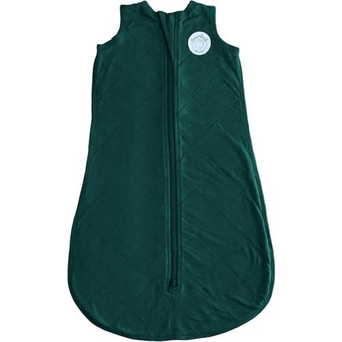 DREAMLAND BABY Bamboo Viscose Sleep Sack (0-6 Months). Ultra Soft Blanket w/ 2-Way Zipper. 97% Viscose, 3% Spandex (Forest)