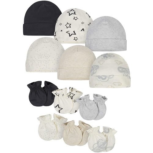 Onesies Brand Unisex Baby 12-piece Cap and Mitten Set