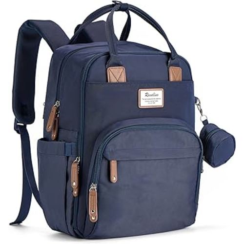 RUVALINO Diaper Bag Backpack - Multifunction Travel Back Pack Maternity Baby Changing Bags, Diaper Changing Totes, Large Capacity, Waterproof and Stylish, Baby Travel Essential, Navy Blue