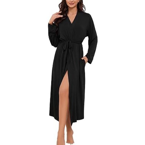 HEARTNICE Robes for Women Soft Long Knit Kimono Bathrobe Lightweight Sleepwear Casual Loungwear