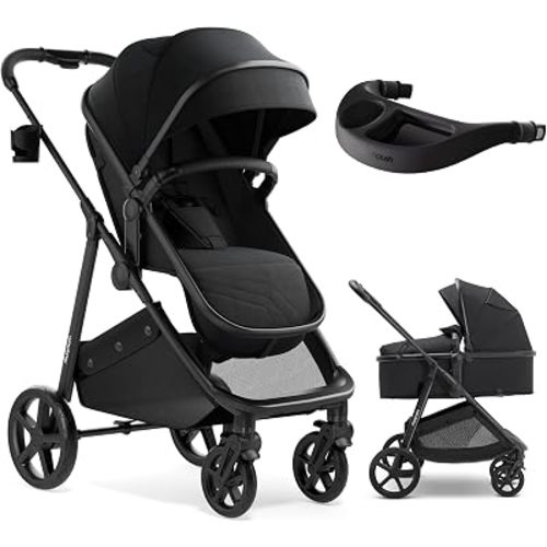 Mompush Wiz 2-in-1 Bassinet Stroller with Snack Tray, Reversible Seat