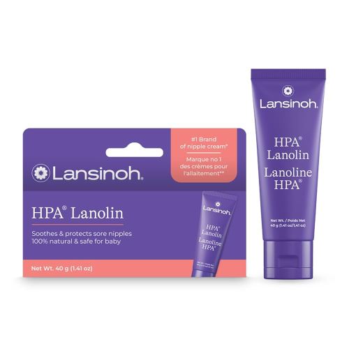 Lansinoh HPA Lanolin Nipple Cream, Soothes and Protects Sore, Dry Nipples, Safe for Baby and Mom, Breastfeeding Essentials, 40 Grams