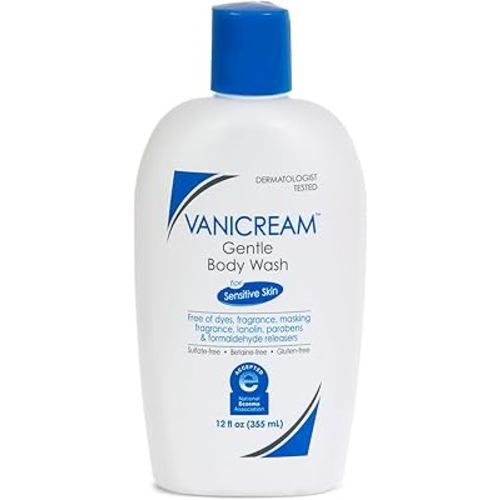 Vanicream Gentle Body Wash, 12 Fl Oz, Formulated without Common Irritants for Sensitive Skin, Gentle Cleanse and Moisture, Removes Dirt & Oils, Non-Drying, pH-Balanced Shower Gel