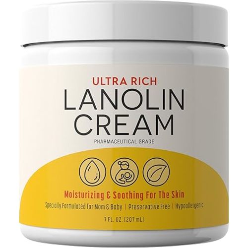 Sundance Lanolin Cream | 7 Fluid Ounces | Ultra Rich Pharmaceutical Grade | Hypoallergenic Supplement
