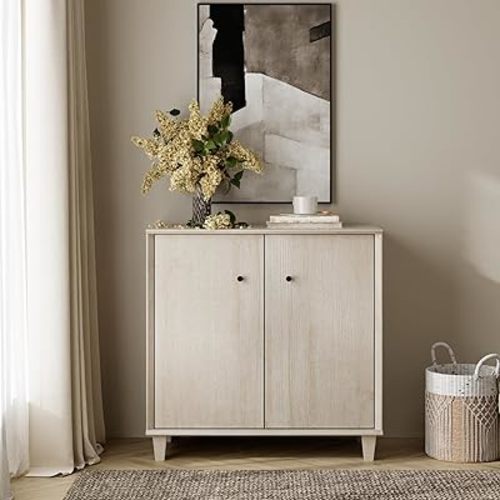 Sideboards Buffet Cabinet Wide Credenza Buffet Table with Adjustable Shelf, Modern Kitchen Accent Cabinet with Storage Compartments for Dining Room Living Room, Hallway, Light Oak