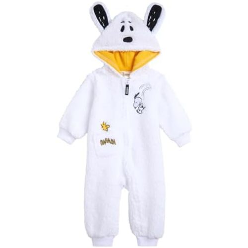PEANUTS Baby Cozy Sherpa Zip Up Cosplay Coverall Newborn to Infant Sizes (Newborn - 24 Months)