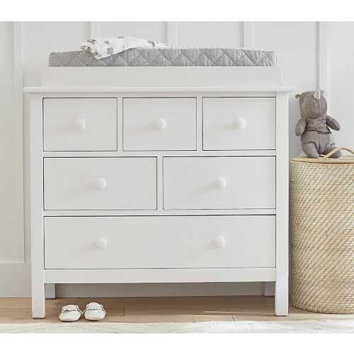 Kendall Nursery Dresser & Topper Set - Simply White - Crib Only - Simply White - Crib Only - Simply White - Simply White - Classic Round