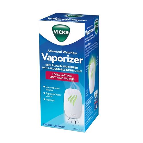 Vicks Advanced Soothing Vapors Mini Waterless Vaporizer With Nightlight, V1750, Pack of 2
