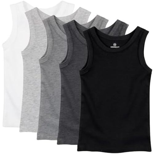 HonestBaby Unisex-Baby Sleeveless Muscle T-Shirts 100% Organic Cotton for Infant Baby and Toddler Boys, Girls