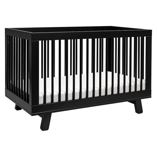 Babyletto Hudson 3-in-1 Convertible Baby Crib - GREENGUARD Gold Certified Convertible Crib to Toddler Bed & Daybed - Wooden Baby Bed with 4 Adjustable Mattress Heights - Easy to Assemble - Black