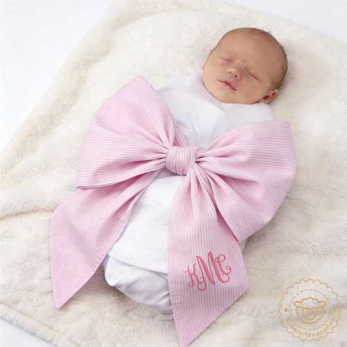 Monogrammed Newborn Bow Sash,Celebrate Her/His arrival with A Custom Name Sash,Sash For Baby Pictures- Birth Announcement Gift