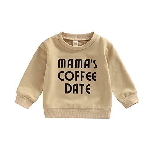 Rommioluya Newborn Baby Girl Boy Crewneck Fall Clothes Letters Printing Long Sleeve Pullover Sweatshirt Tops