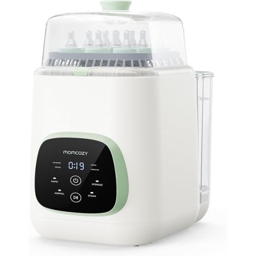 Momcozy KleanPal Pro All-in-One Bottle Washer, Sterilizer & Dryer - Matte | New Matte White Design, 26 Powerful Spray Jets, 9 Cleaning Modes, 72 Hours Storage, built for new parents' everyday feeding