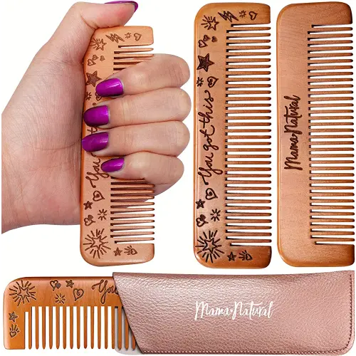 Mama Natural Birthing Comb for Labor Pain Relief | Wood Comb for Women - Labor Essentials, Pregnancy Contraction, and Postpartum Support | Reusable, Giftable, Acupressure Relief Tool