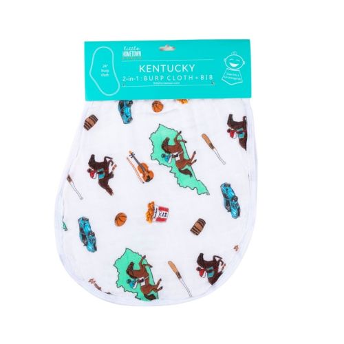 2-in-1 Burp Cloth & Bib: Kentucky Baby