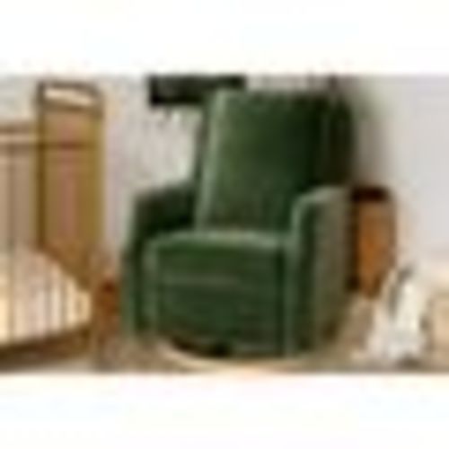 Namesake Crewe Recliner and Swivel Glider - Forest Green Velvet