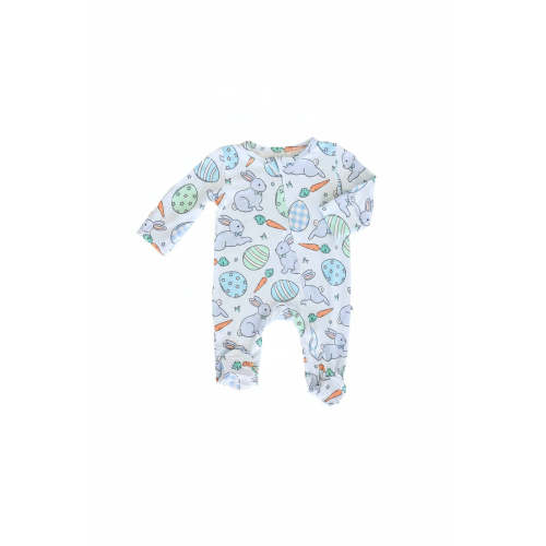 Hoppy Spring Zipper Footie | Blue