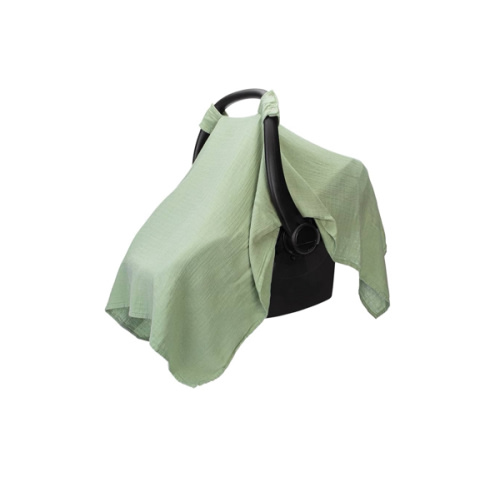 Comfy Cubs Baby Car Seat Cover - Soft, Breathable Bamboo Rayon and Muslin Cotton Blend - Lightweight Canopy for Sun, Bug, and Comfort Protection - Large Size Infant Seat Cover in Sage Design
