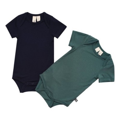 Kyte Baby 2-Pack Short Sleeve Bodysuit in Navy and Emerald