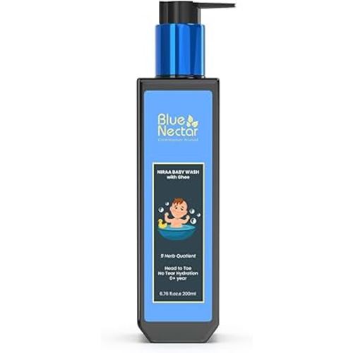 Blue Nectar Baby Wash for Bath | Top to Toe Wash for Baby with Natural Moisturizer (6.76 Fl Oz)