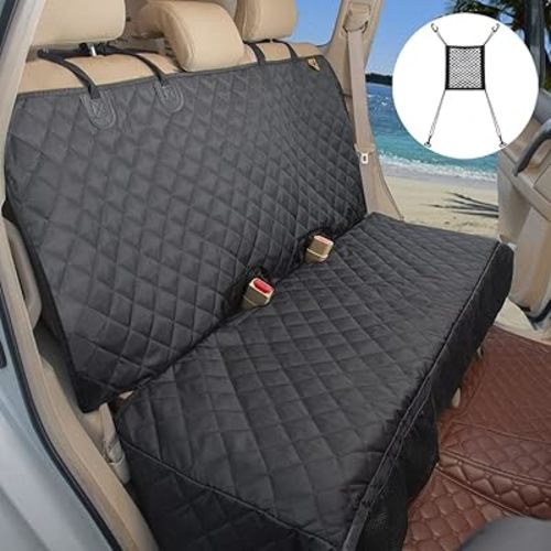 Deluxe More Durable Waterproof Backseat Protector, High Heat Resistant and Nonslip Back Seat Cover for Dogs Kids, Universal Size Fits Cars, Trucks, SUVs