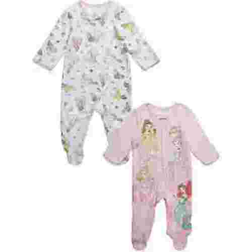 Disney Princess Belle Aurora Cinderella Infant Baby Girls 2 Pack Zip Up Sleep N' Plays Newborn to Infant