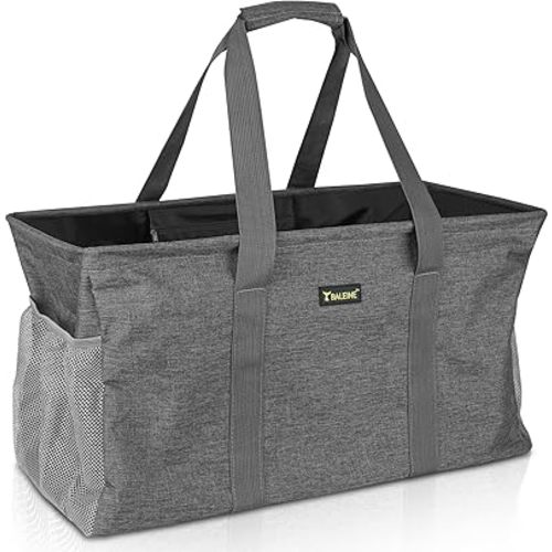 BALEINE Extra Large Utility Tote Bag with Wire Frame for Storage (Gray, 22''x12''x10'')