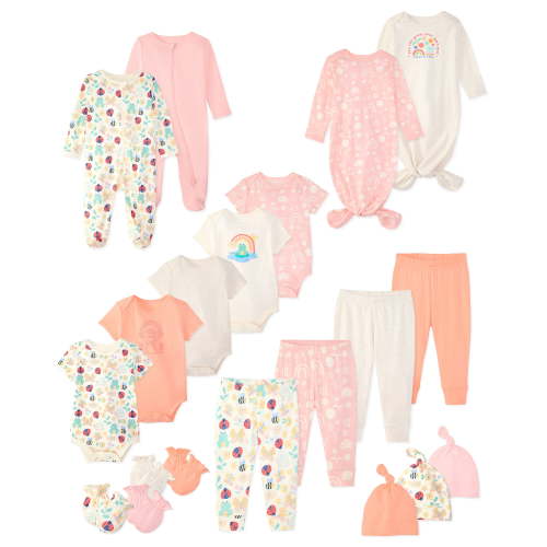 Garanimals Newborn Baby Boys & Girls Cotton Gift Set, Sizes Newborn-6/9 Months, 20-Piece​