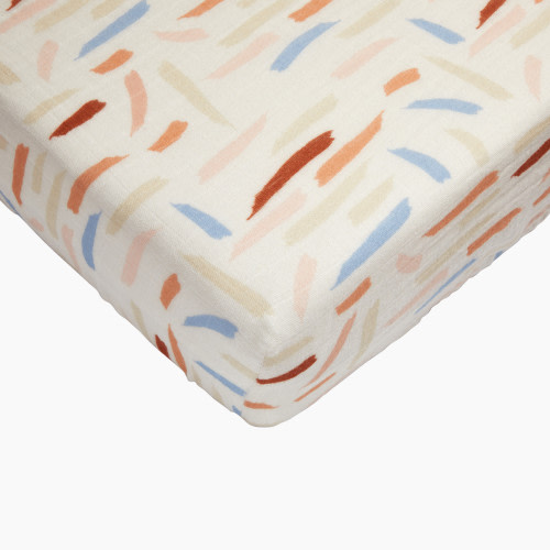 Tiny Kind The Muslin Crib Sheet - Brush Strokes