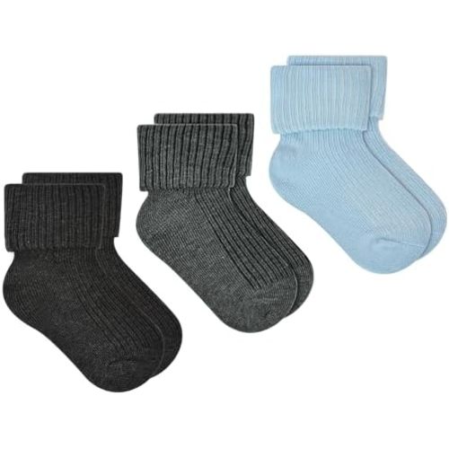 JAKIDAR Organic Cotton Baby Socks Seamless Washable Infant Toddler Kids Sock, 6 Months to 5 Years (Pack of 3)