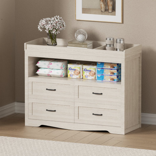 Harriet Bee 47.24'' Baby Changing Table Dresser with 4 Drawers & Reviews | Wayfair