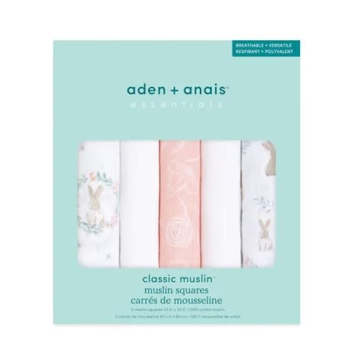 Essentials Cotton Muslin Squares 5 Pack | aden + anais