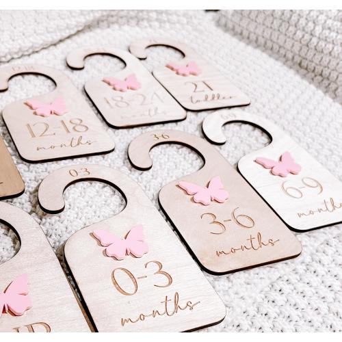 Butterfly Baby Closet Dividers, Nursery clothes dividers, Girl Clothes Size Markers, Wooden Baby Closet Organizers, Baby Shower Gift Ideas