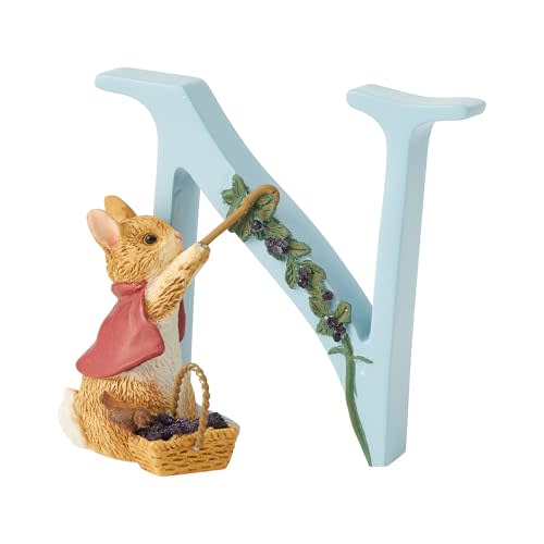 Enesco Beatrix Potter Alphabet Collection Letter N Flopsy Figurine, 2.68 Inch, Multicolor